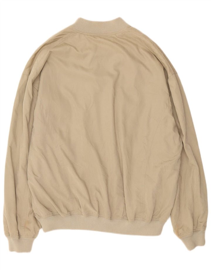 Navigare Mens Bomber Jacket UK 42 XL Beige Viscose