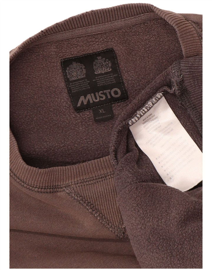 MUSTO Mens Sweatshirt Jumper XL Burgundy Cotton