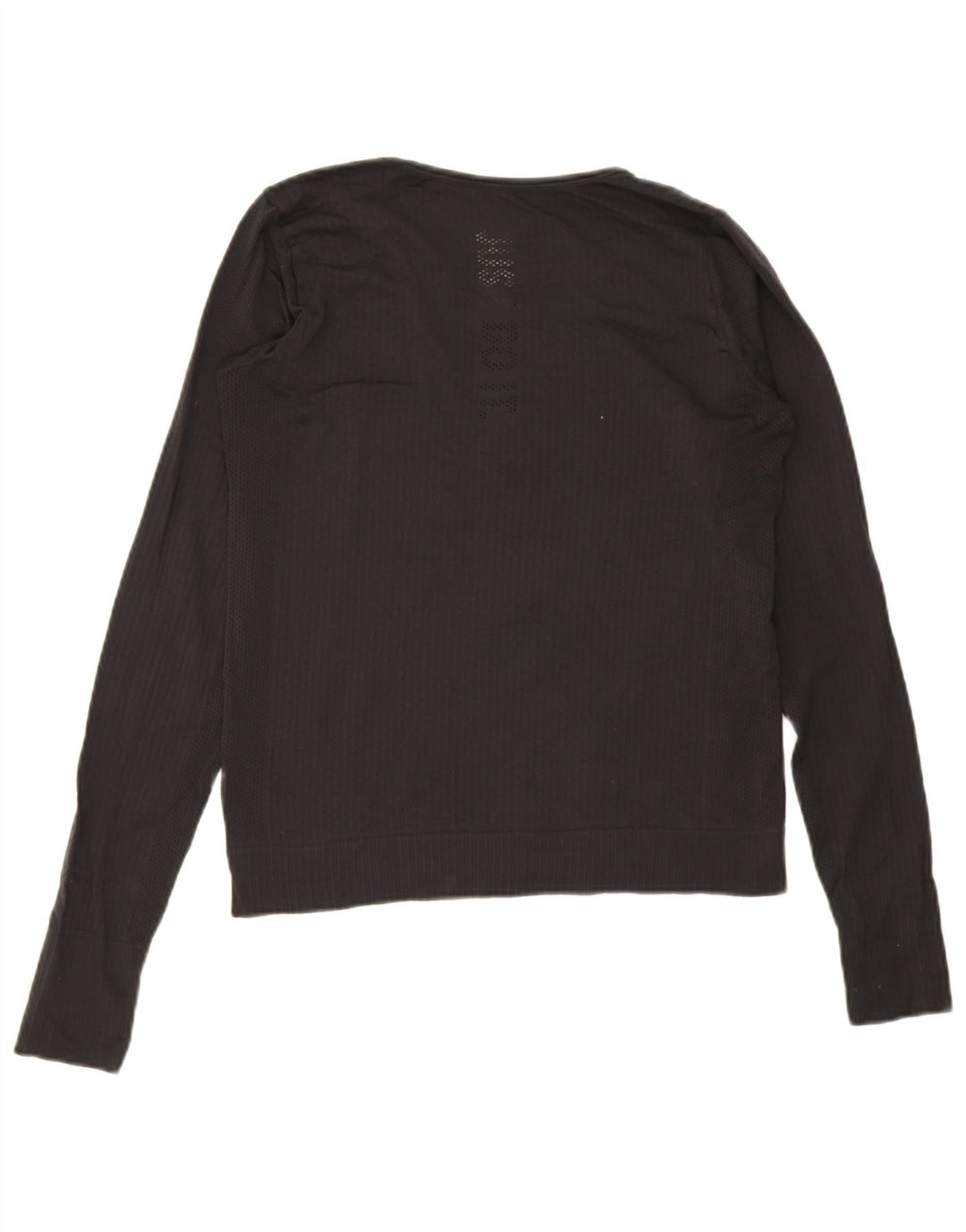 Nike Womens Dri Fit Top Long Sleeve UK 12 Medium Black Polyester