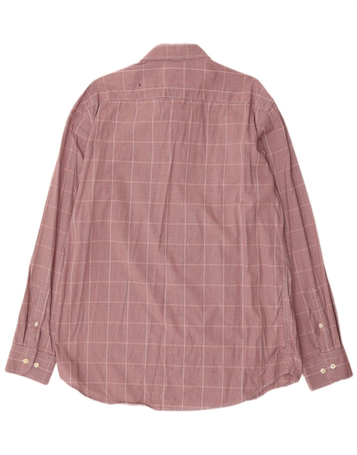 Carrera Mens Regular Fit Shirt XL Burgundy Check Cotton
