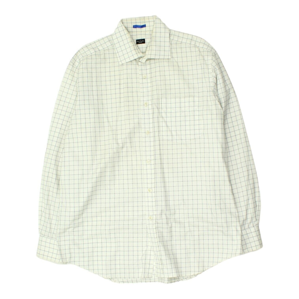 Paul Smith Mens White Check Shirt | Vintage High End Luxury Designer Formal VTG Vintage Messina Hembry and Second-Hand Messina Hembry from Messina Hembry 