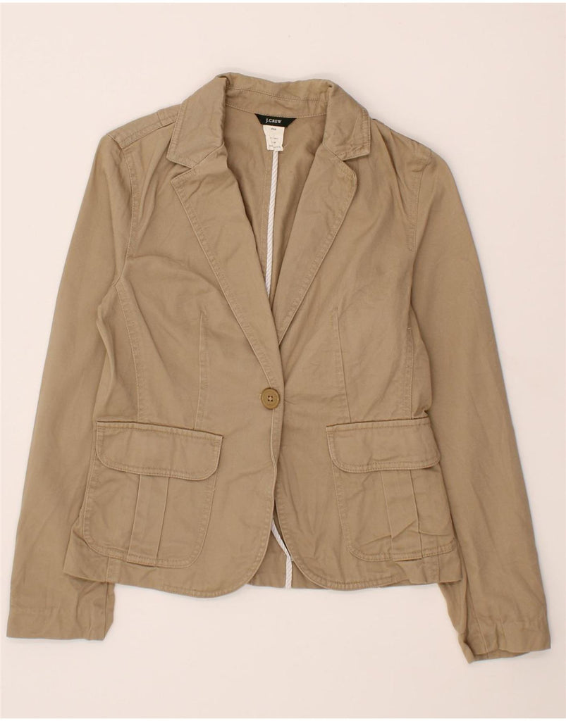 J. CREW Womens 1 Button Blazer Jacket UK 6 XS Beige Cotton Vintage J. Crew and Second-Hand J. Crew from Messina Hembry 