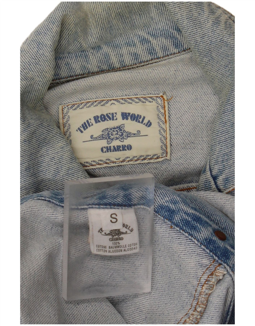 CHARRO Womens Oversized Denim Jacket UK 10 Small Blue Cotton