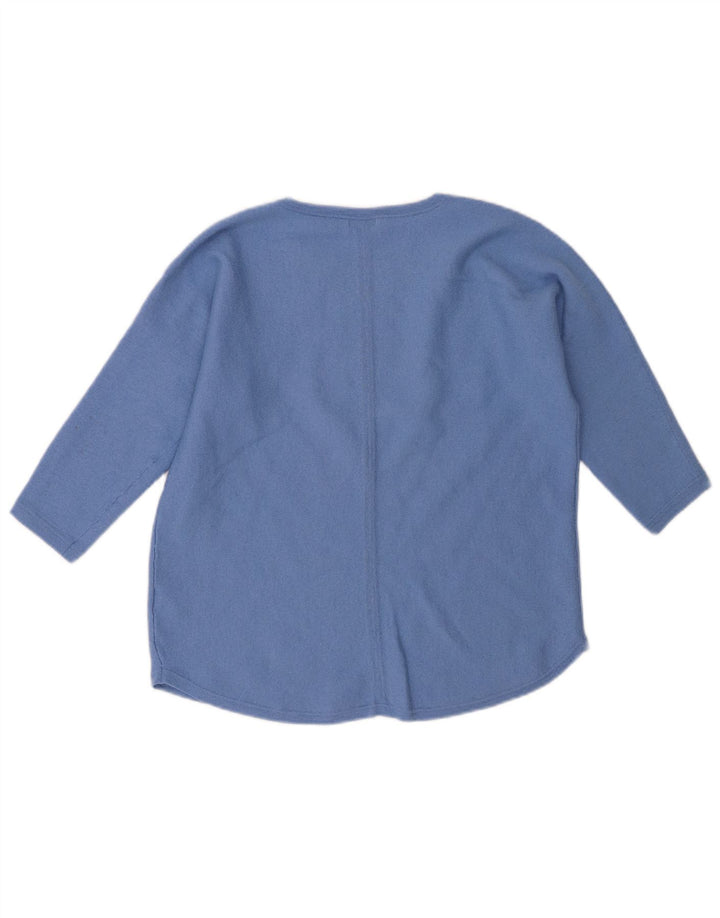 JIGSAW Womens Oversized Crew Neck Jumper Sweater UK 14 Medium Blue