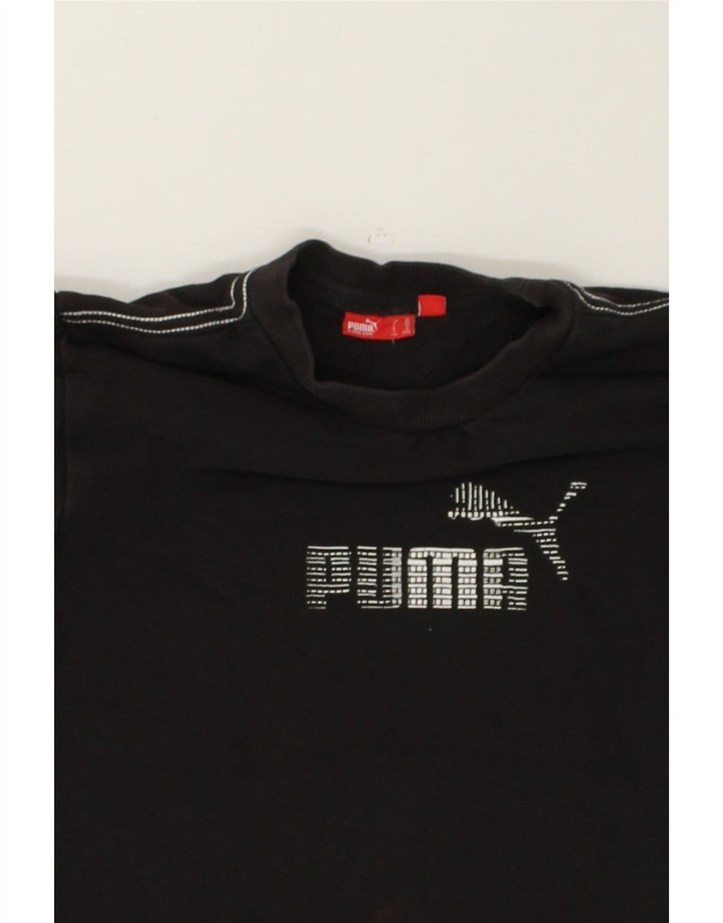 PUMA Boys Graphic Top Long Sleeve 13-14 Years Black Cotton | Vintage Puma | Thrift | Second-Hand Puma | Used Clothing | Messina Hembry 