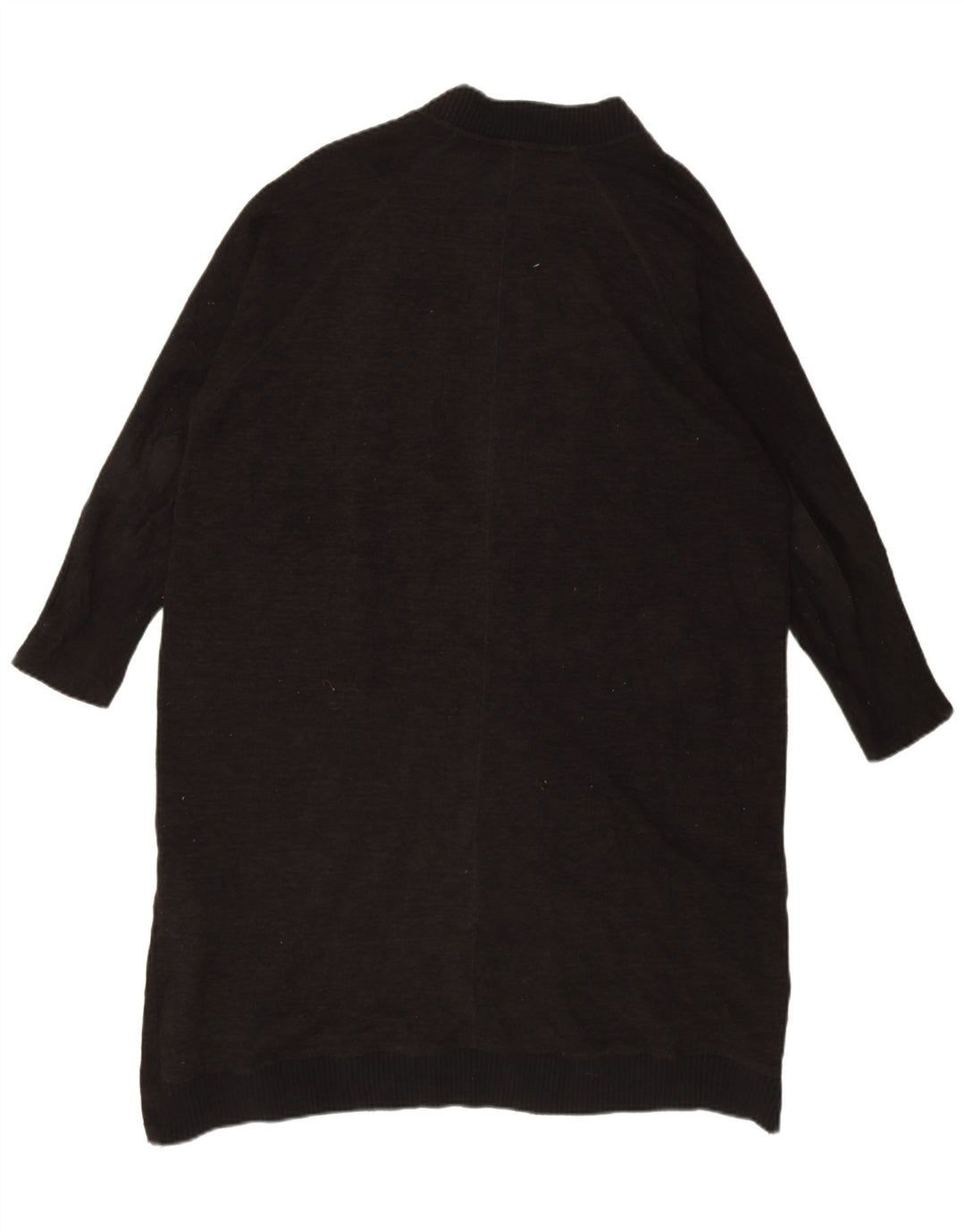 Zara Womens Oversized Longline Cardigan Sweater UK 16 Large Black Polyester