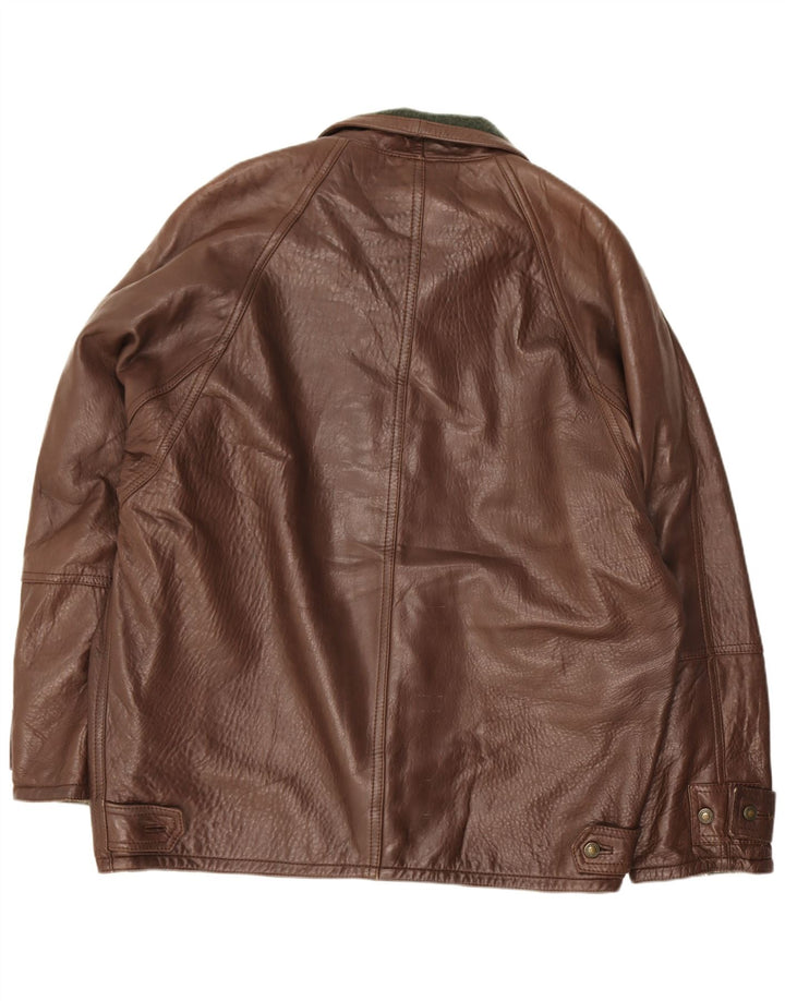 Nazareno Gabrielli Mens Leather Jacket IT 50 Large Brown