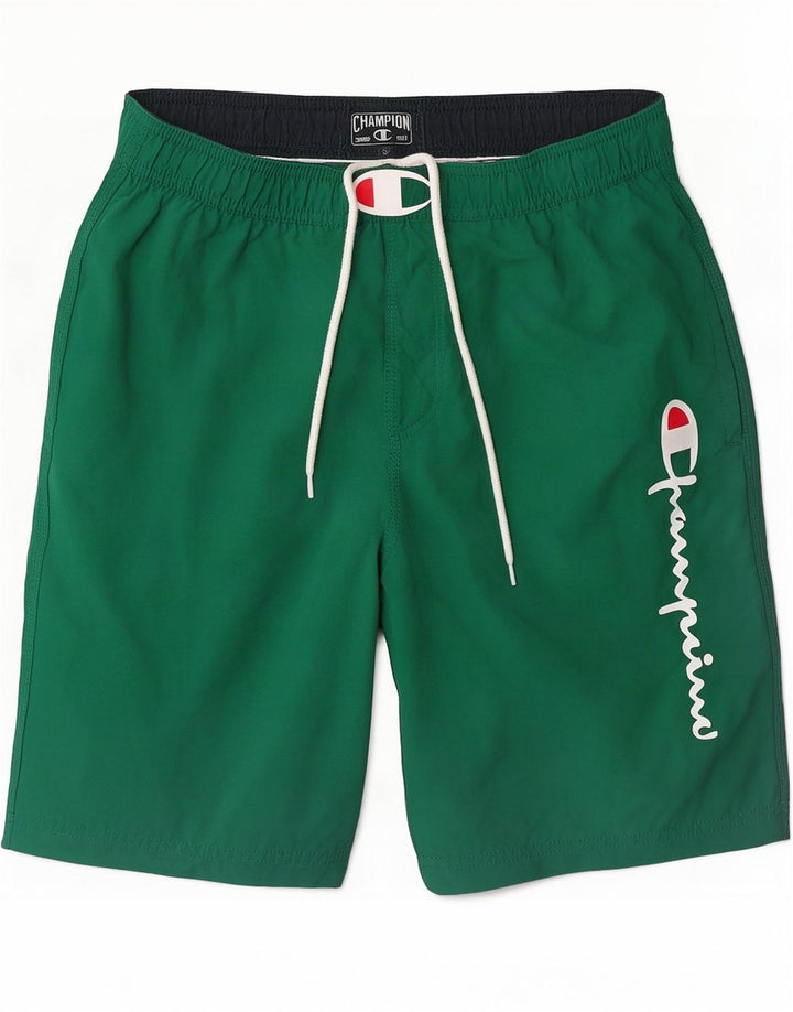 Champion Mens Graphic Swimming Shorts Small Green Polyamide