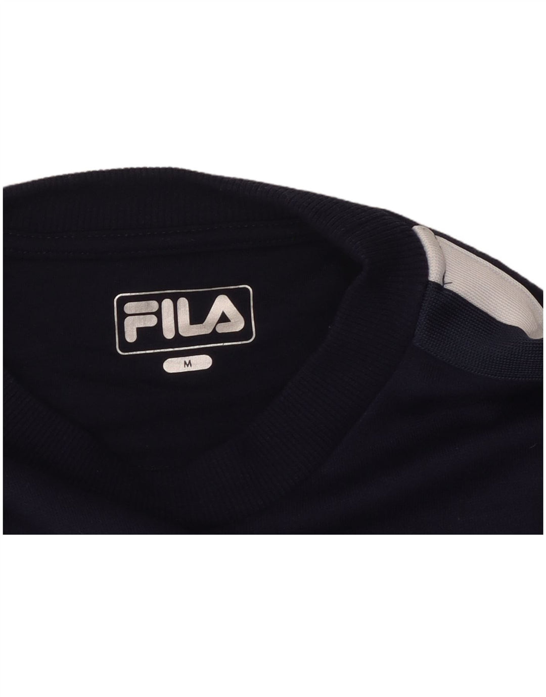 Fila Womens Crop Graphic Top Long Sleeve UK 14 Medium Navy Blue Colourblock