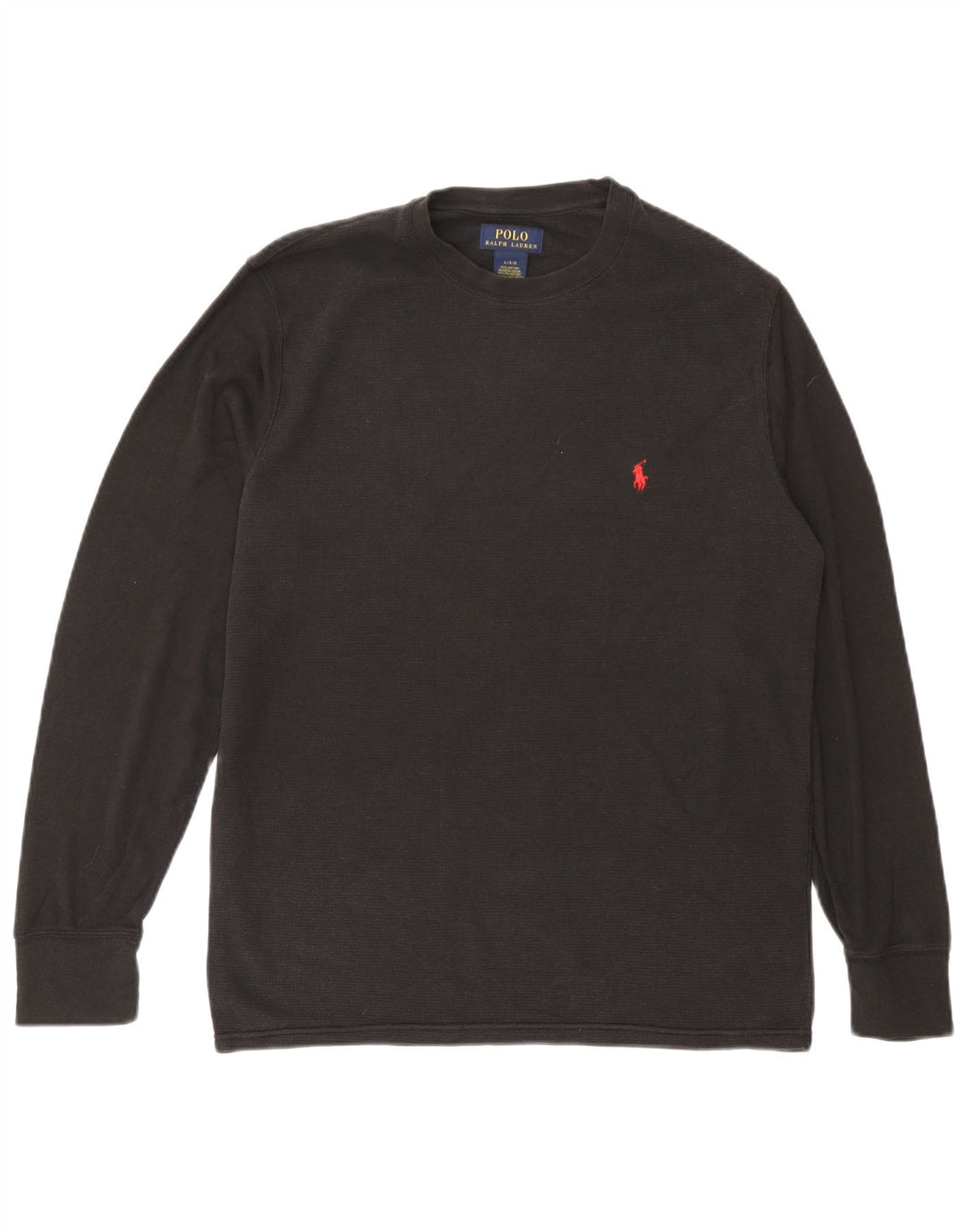 Ralph Lauren Mens Top Long Sleeve Large Black Cotton