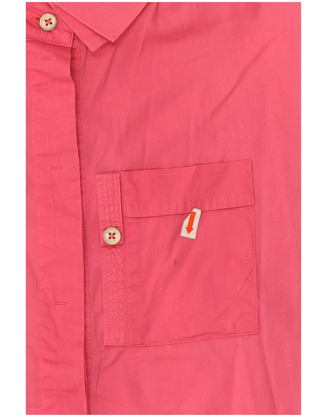 Jeckerson Womens 3/4 Sleeve Pullover Shirt UK 10 Small Pink Cotton
