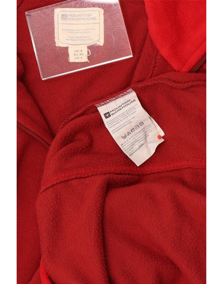 Mountain Warehouse Womens Zip Neck Fleece Jumper UK 8 Small Red Polyester