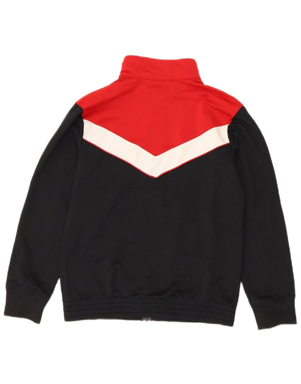 Nike Boys Tracksuit Top Jacket 11-12 Years Black Colourblock Polyester