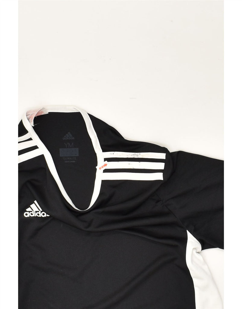 ADIDAS Boys T-Shirt Top 11-12 Years Medium Black Colourblock Polyester | Vintage Adidas | Thrift | Second-Hand Adidas | Used Clothing | Messina Hembry 