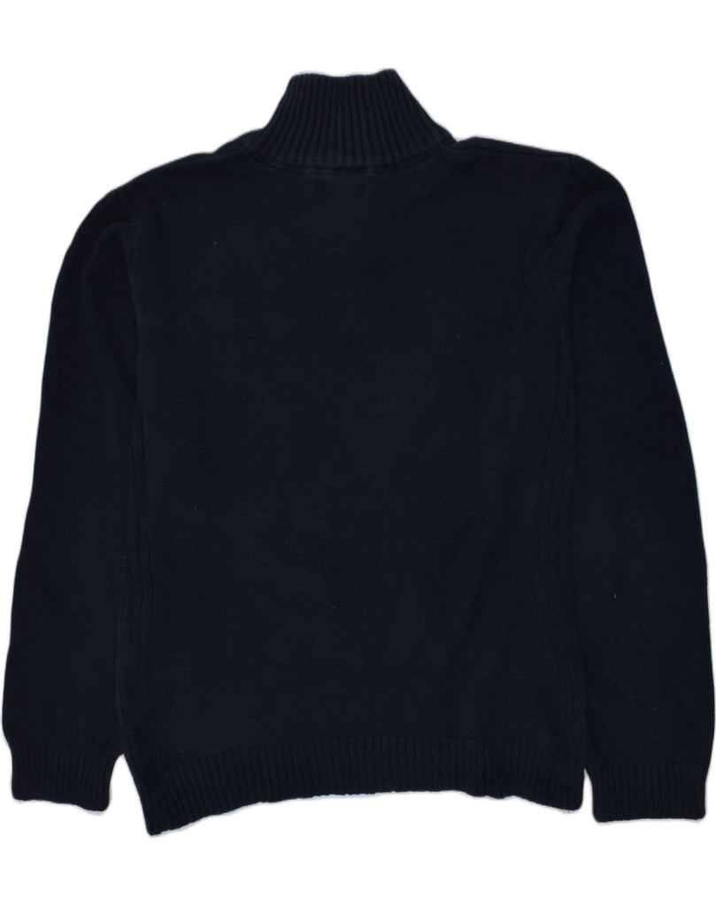 NAUTICA Boys Zip Neck Jumper Sweater 10-11 Years Medium Navy Blue Cotton | Vintage Nautica | Thrift | Second-Hand Nautica | Used Clothing | Messina Hembry 