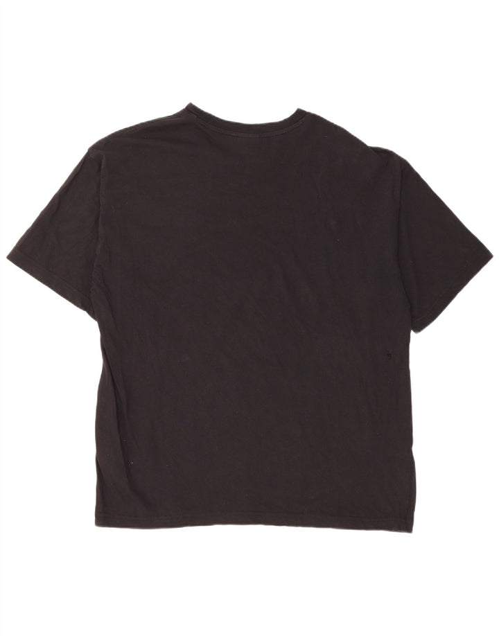 Champion Mens Graphic T-Shirt Top Large Black Cotton