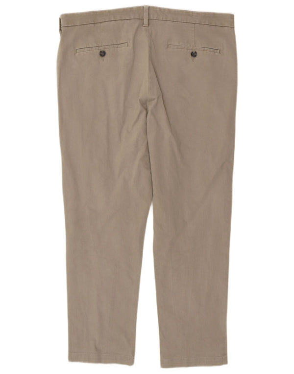 Marks & Spencer Mens Slim Fit Chino Trousers W36 L26 Beige Cotton