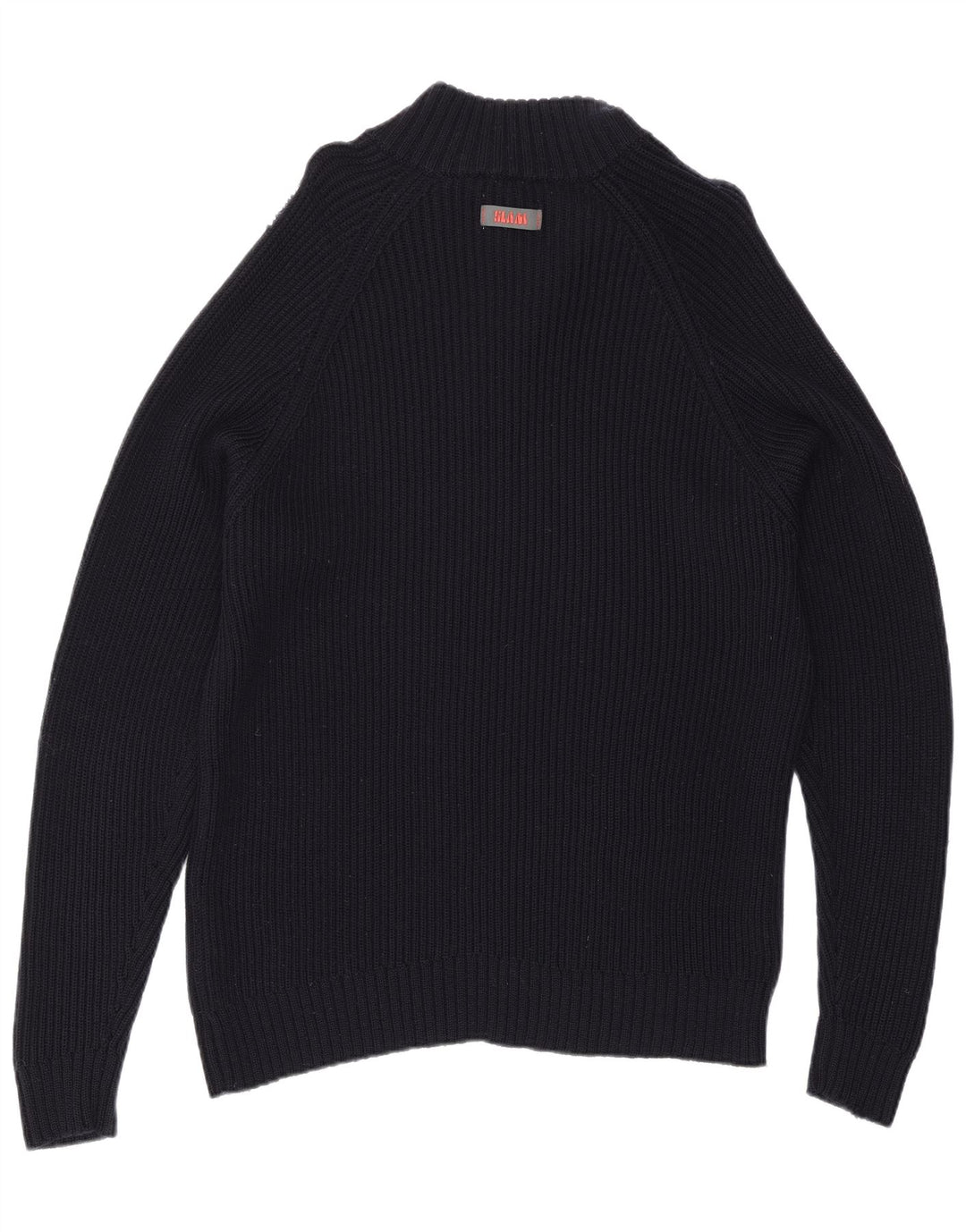 Slam Mens Zip Neck Jumper Sweater Large Navy Blue Wool