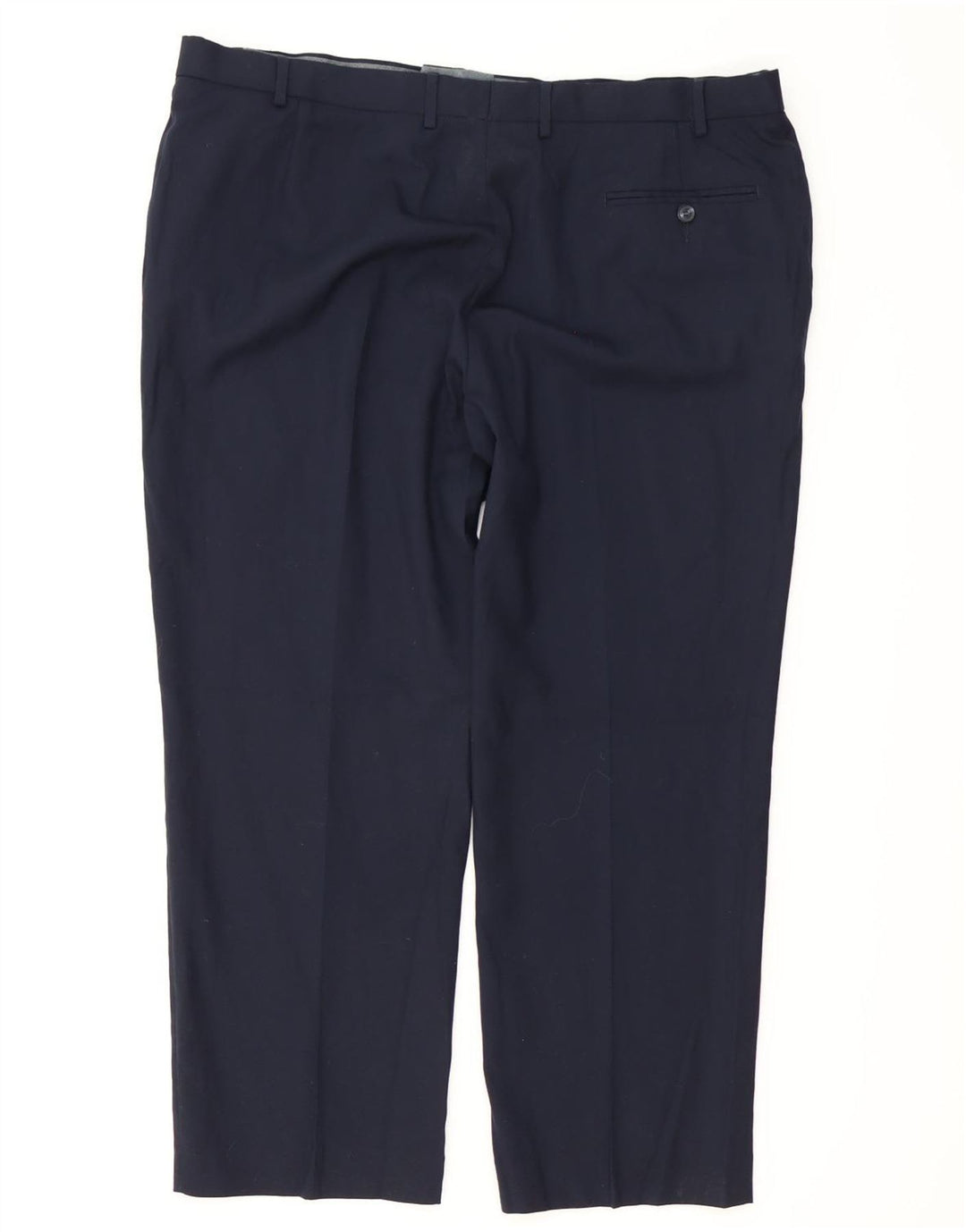 MARKS & SPENCER Mens Regular Fit Suit Trousers W42 L29 Navy Blue Wool