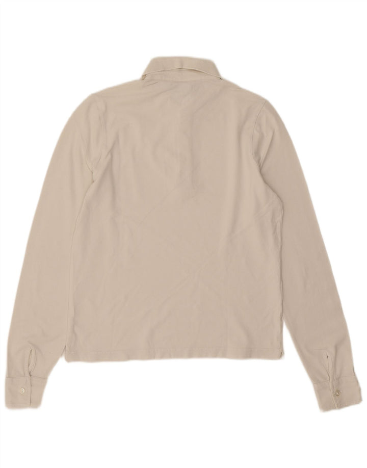 K-Way Mens Long Sleeve Polo Shirt Small White Cotton