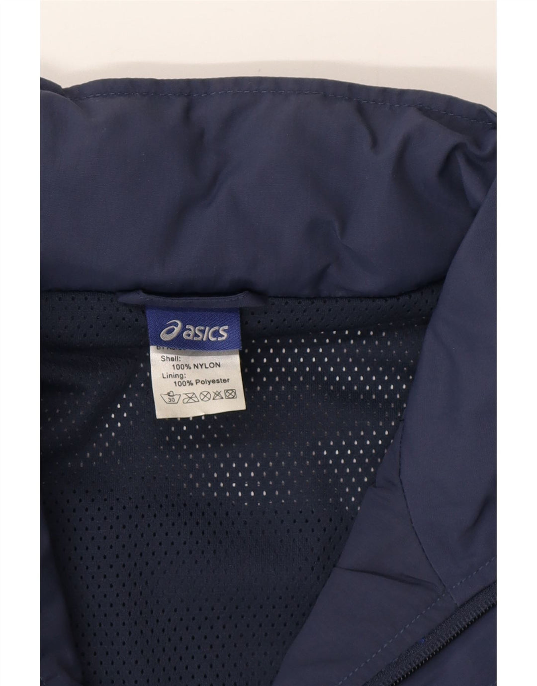 ASICS Mens Graphic Tracksuit Top Jacket Medium Navy Blue Colourblock
