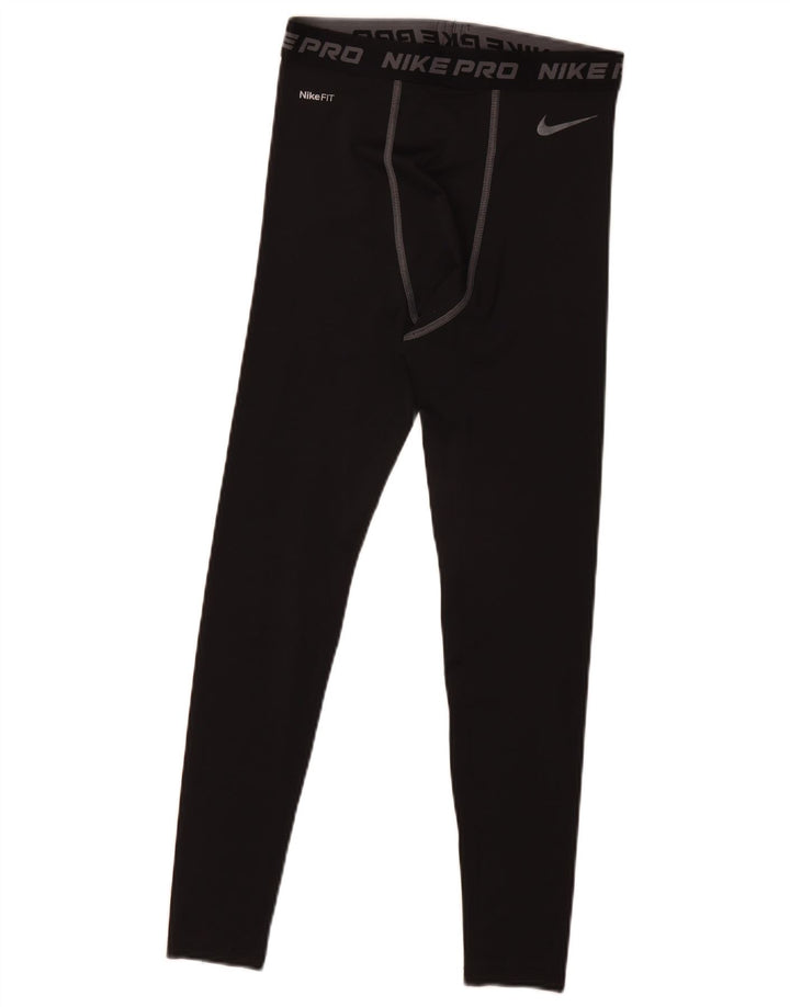 Nike Mens Graphic Leggings UK 39/41 Medium Black Polyester