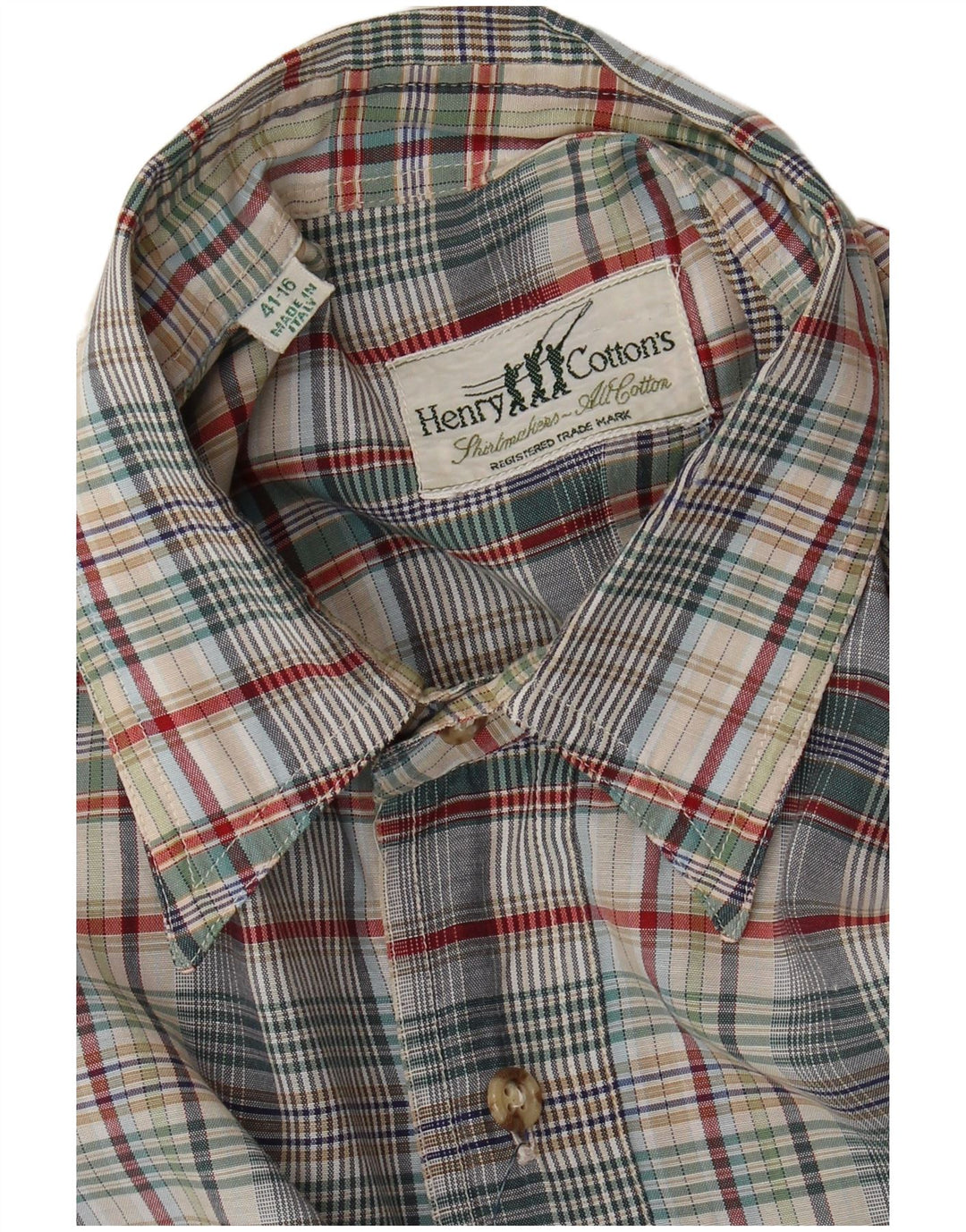 Henry Cottons Mens Flannel Shirt Size 41 16 Large Multicoloured Check