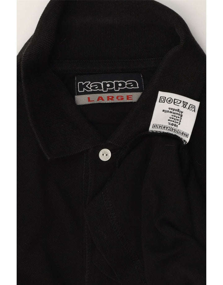 Kappa Mens Polo Shirt Large Black Cotton