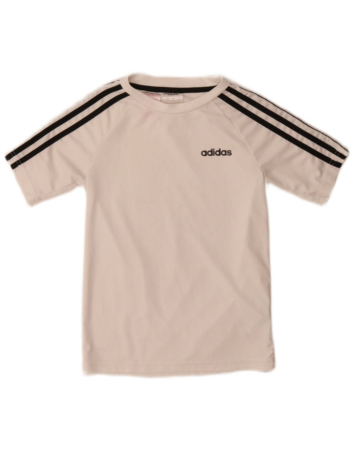 Adidas Boys Climalite T-Shirt Top 7-8 Years White Polyester