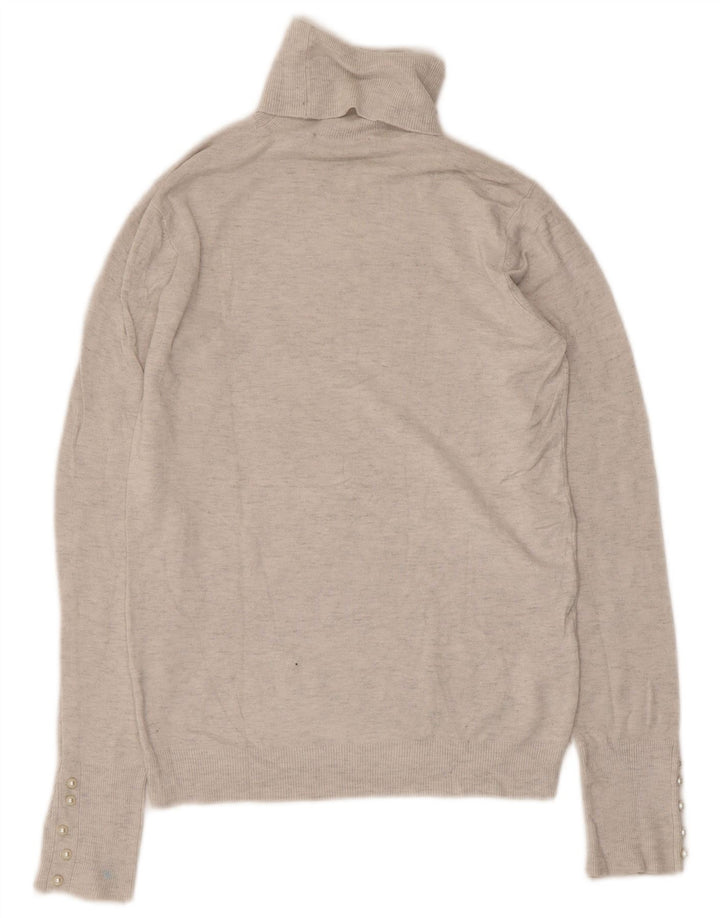 Zara Womens Roll Neck Jumper Sweater UK 12 Medium Grey