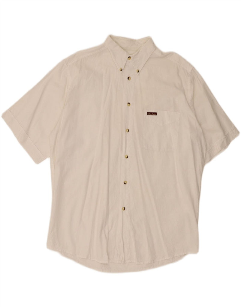 MARLBORO CLASSICS Mens Short Sleeve Shirt Large White Cotton Vintage Marlboro Classics and Second-Hand Marlboro Classics from Messina Hembry 