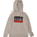 LEVI'S Mens Graphic Hoodie Jumper Small Grey Cotton Vintage Levi's and Second-Hand Levi's from Messina Hembry 