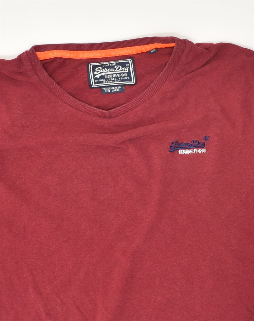 SUPERDRY Mens Slim T-Shirt Top Large Burgundy Cotton | Vintage Superdry | Thrift | Second-Hand Superdry | Used Clothing | Messina Hembry 