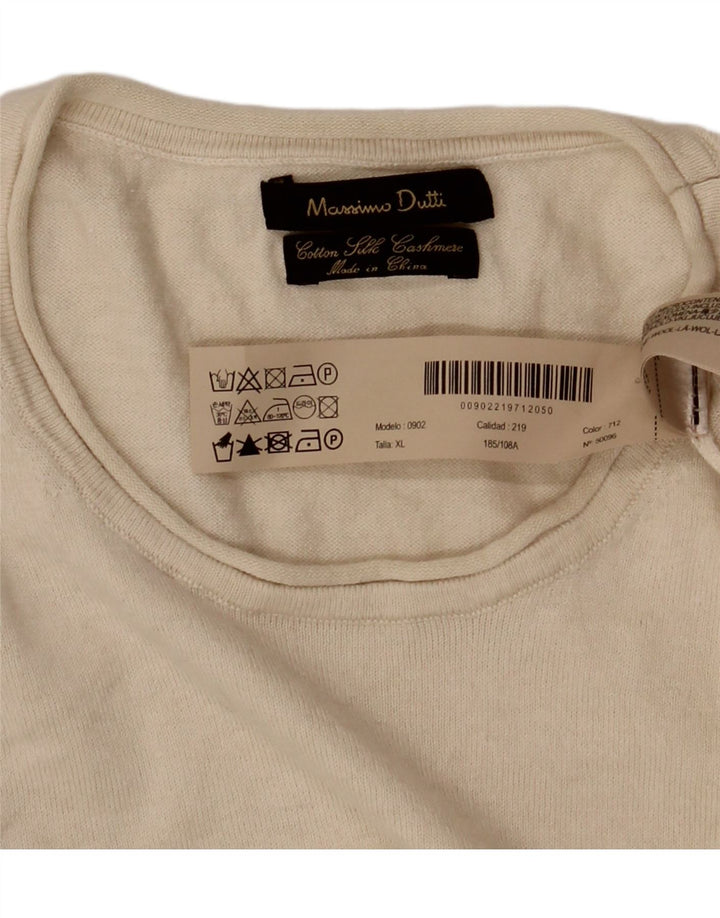 Massimo Dutti Womens Top Long Sleeve UK 18 XL Beige Cotton
