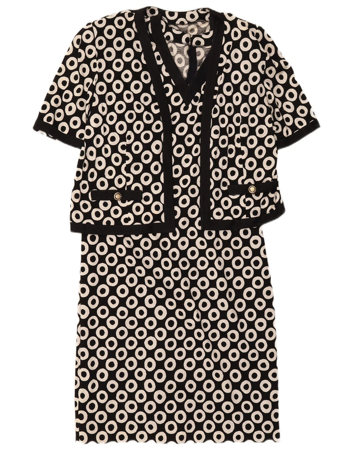Vintage Womens 2 Piece Set UK 16 Large Black Geometric