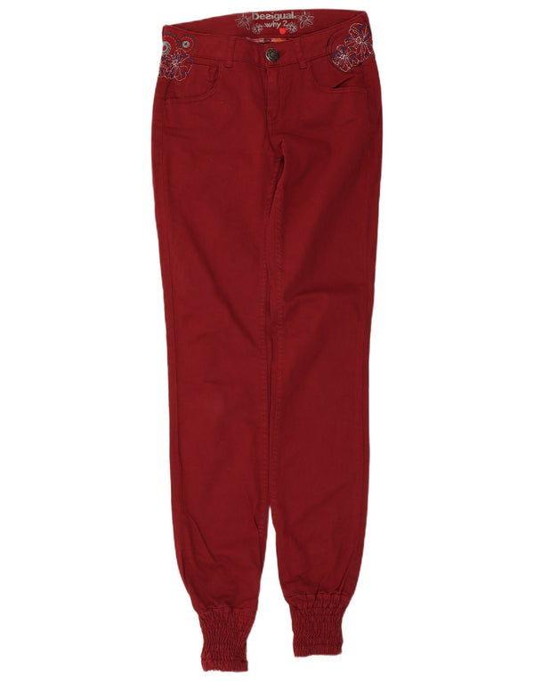 Desigual Womens Graphic Joggers Casual Trousers W28 L34 Red Floral