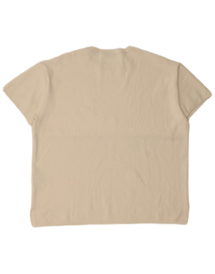 Zara Womens Oversized T-Shirt Top UK 14 Medium Off White Viscose