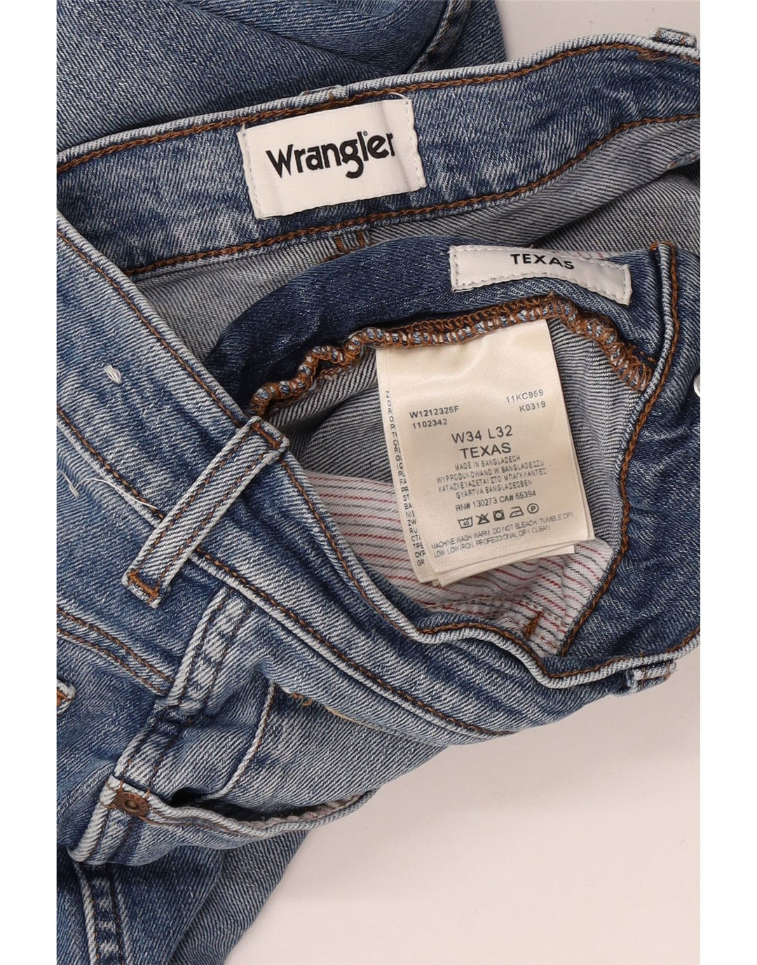 Wrangler Mens Texas Straight Jeans W34 L32 Blue Cotton