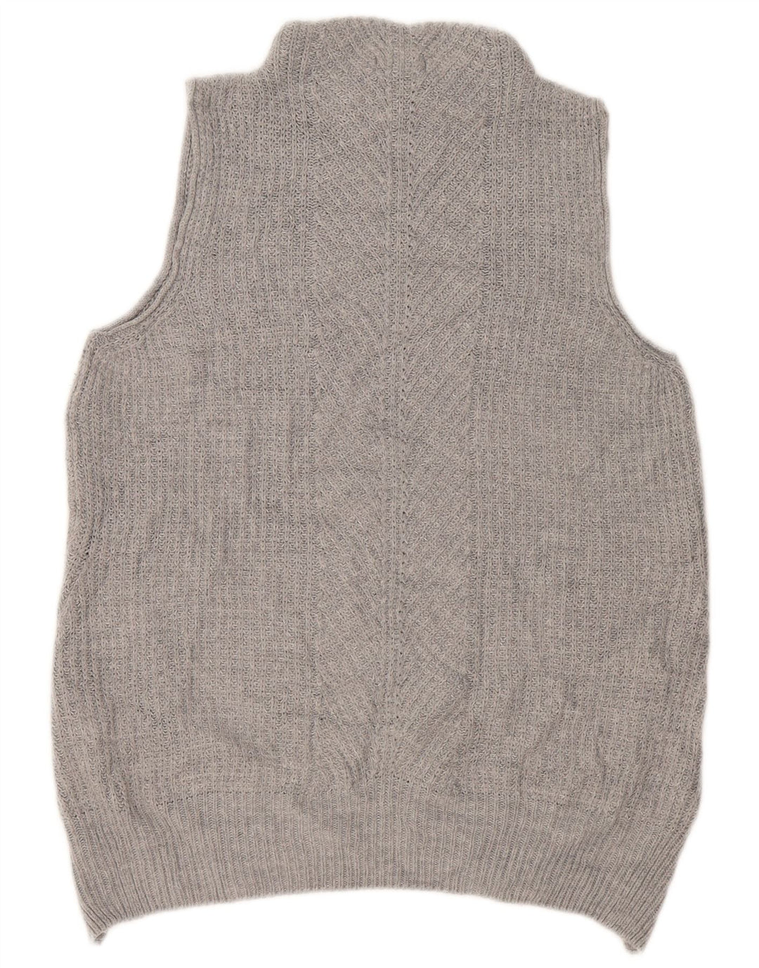 Topshop Womens Oversized Vest Tank Top UK 10 Small Grey Acrylic