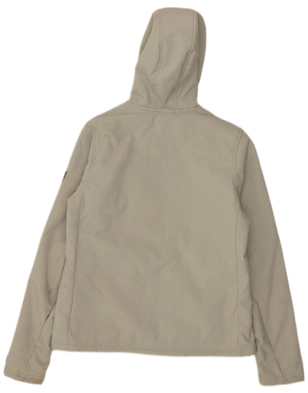 Superdry Womens Hooded Sherpa Jacket UK 12 Medium Grey Polyester