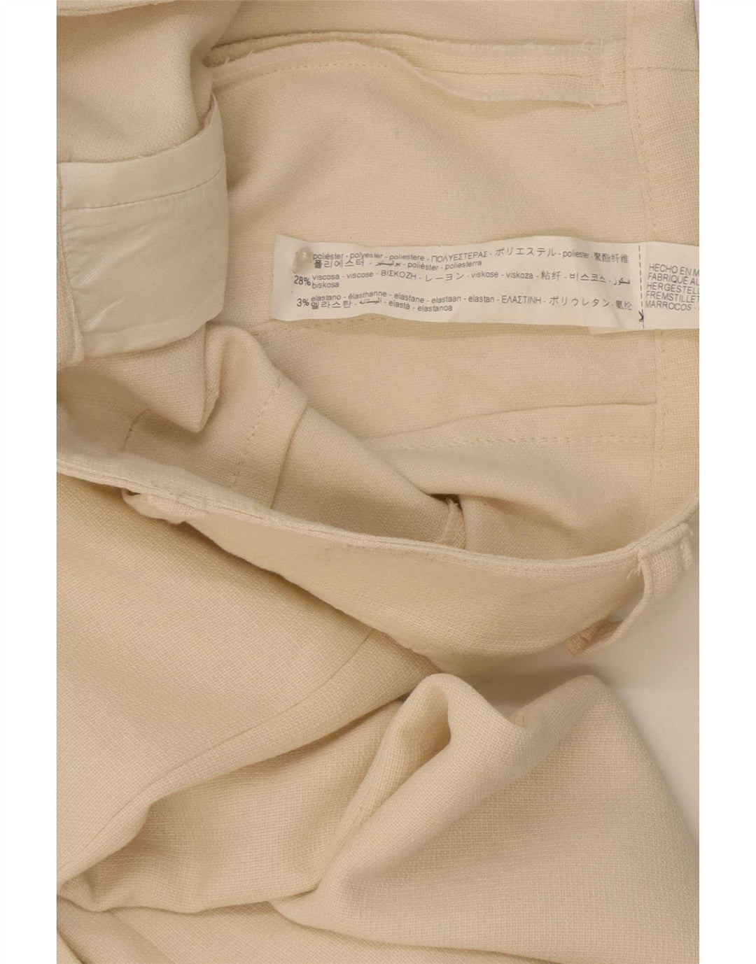 Zara Womens Straight Casual Trousers Medium W32 L33 Off White Polyester