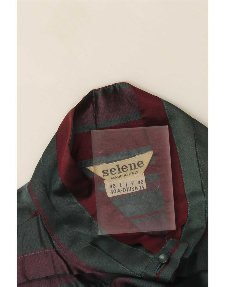 Selene Womens Shirt Blouse IT 46 Large Green Striped