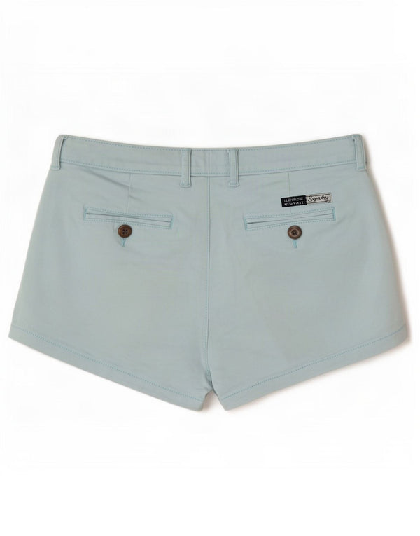 Superdry Womens Chino Shorts UK 8 Small W30 Blue Cotton
