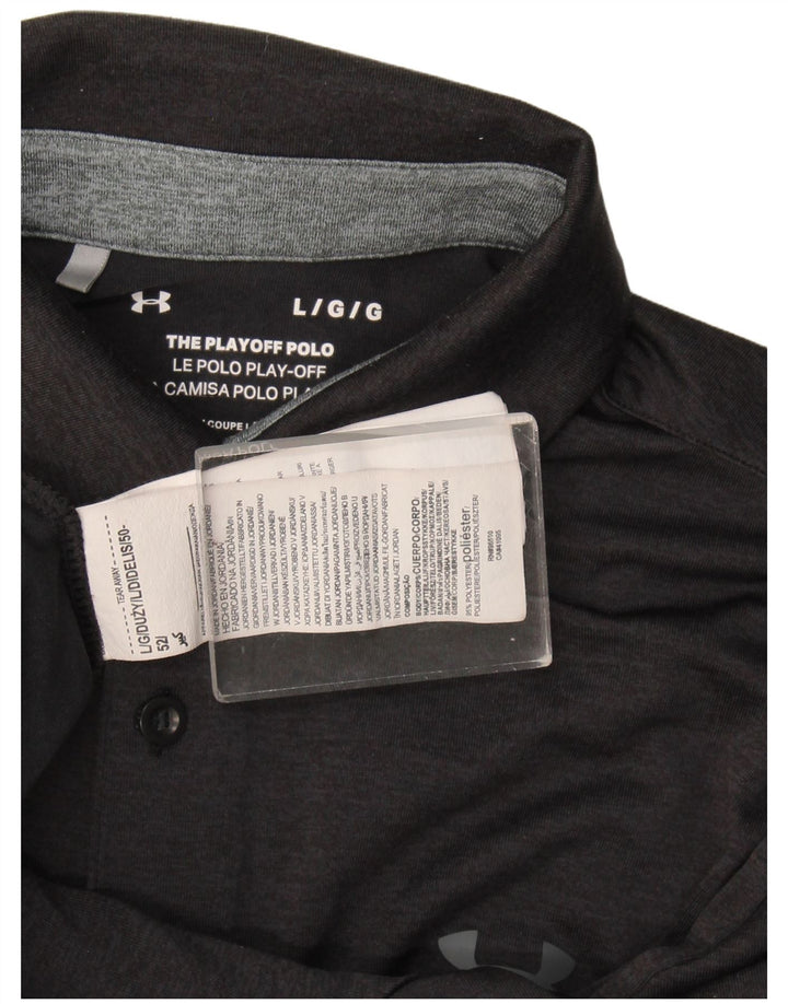 Under Armour Mens Polo Shirt Large Black Polyester