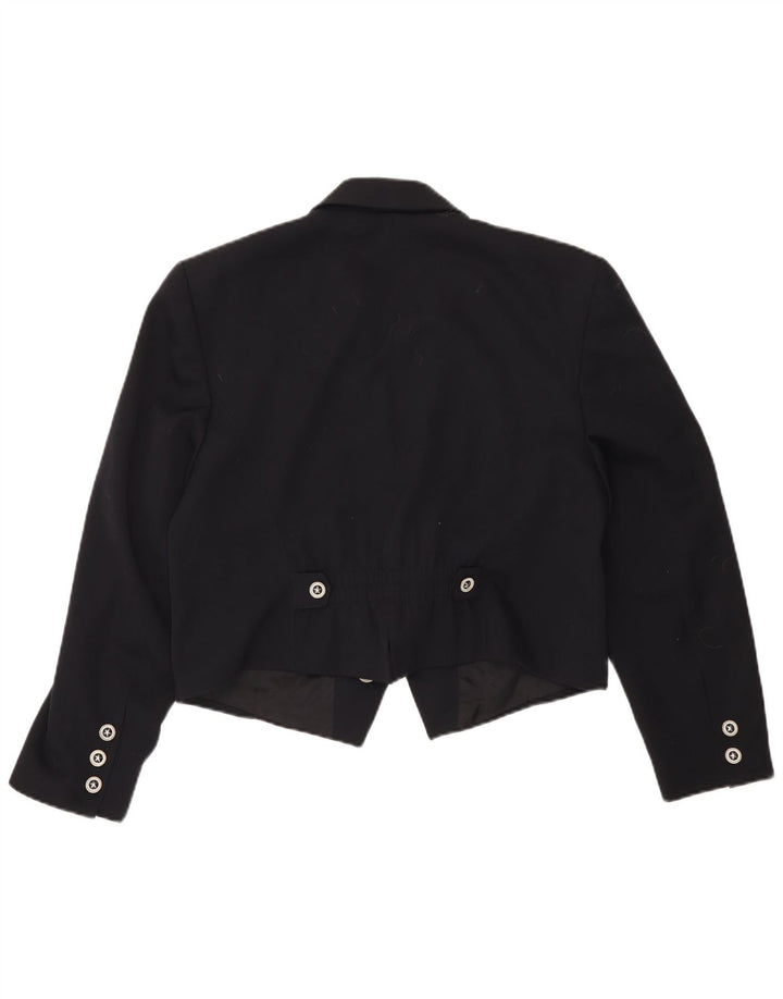 Trevira Womens Double Breasted Blazer Jacket UK 16 Large Navy Blue