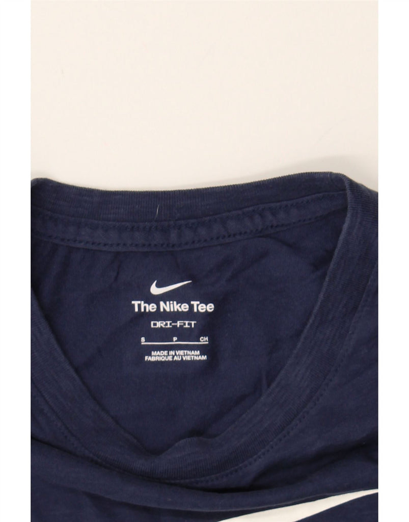 NIKE Womens Dri Fit Graphic T-Shirt Top UK 10 Small Navy Blue Cotton Vintage Nike and Second-Hand Nike from Messina Hembry 