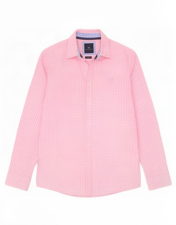 Crew Clothing Mens Classic Fit Shirt Medium Pink Gingham Cotton