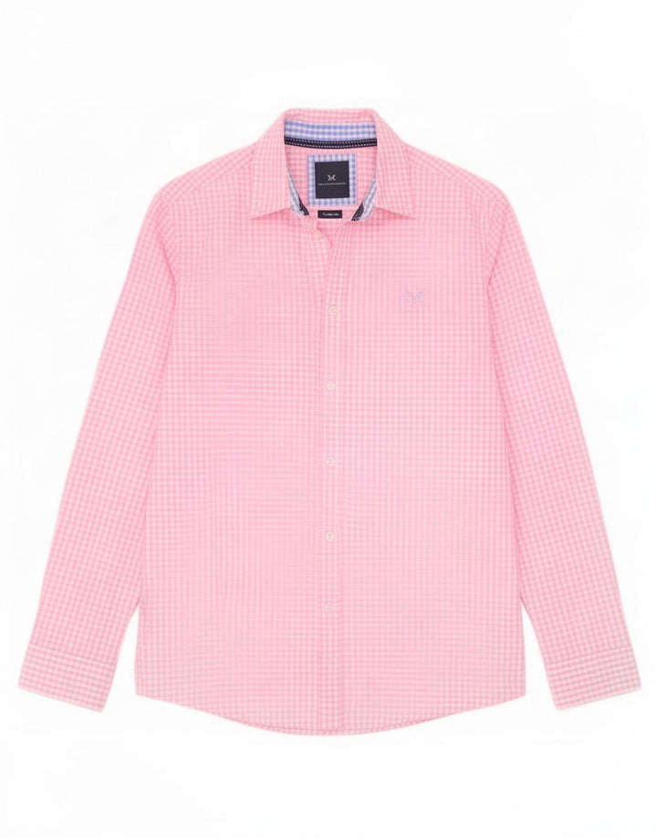 Crew Clothing Mens Classic Fit Shirt Medium Pink Gingham Cotton