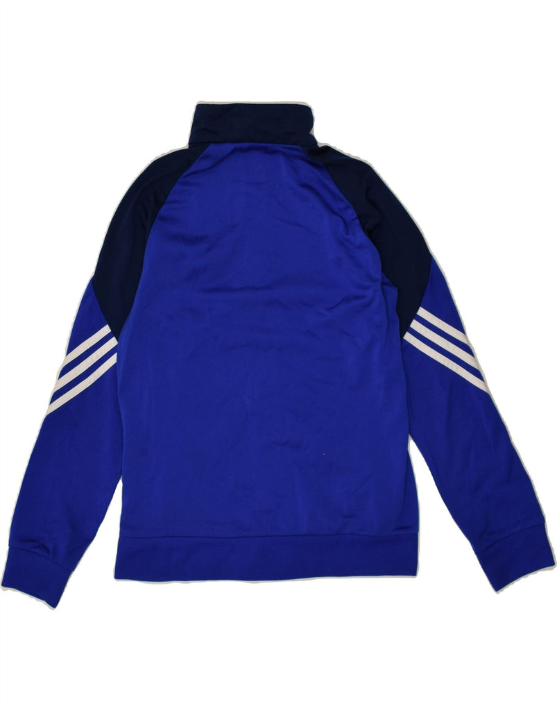 ADIDAS Boys Tracksuit Top Jacket 11-12 Years Blue Colourblock Polyester | Vintage Adidas | Thrift | Second-Hand Adidas | Used Clothing | Messina Hembry 