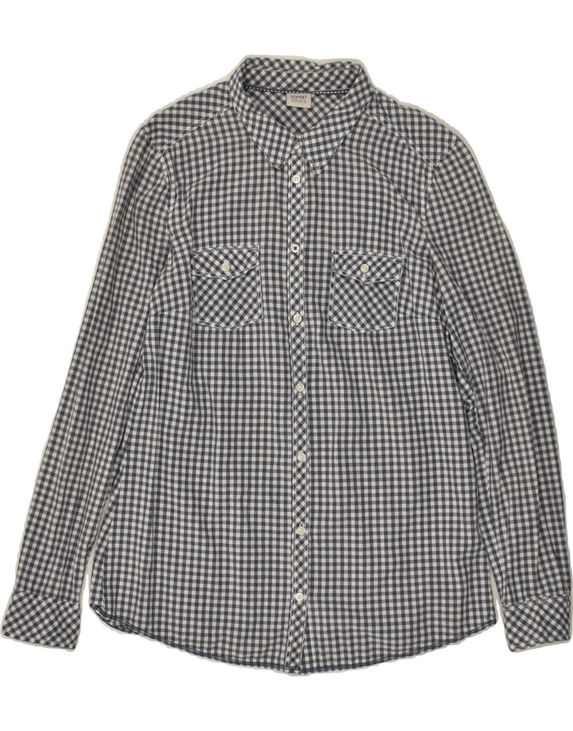 ESPRIT Womens Shirt UK 12 Medium Grey Gingham | Vintage Esprit | Thrift | Second-Hand Esprit | Used Clothing | Messina Hembry 